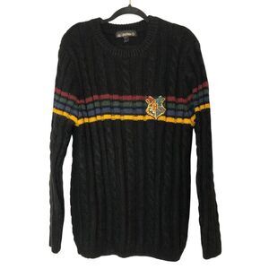 Wizarding World of Harry Potter Hogwarts Crest Cable Knit Sweater- Size XL